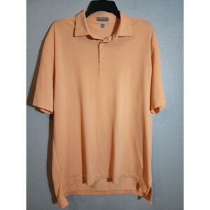 Peter Millar Men's Summer Comfort Polo Shirt Size Large Peach Short Sleeve Golf